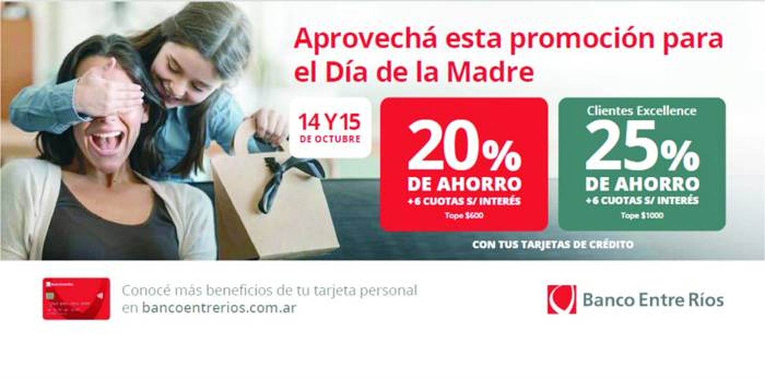 Promociones con tarjetas de crédito del banco Entre Ríos