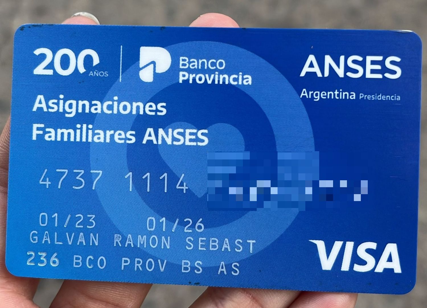 Encontraron tarjeta de Ramón Sebastián Galván