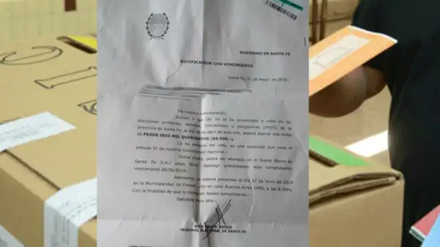 PASO: vecinos de Firmat recibieron multas “truchas” por no ir a votar