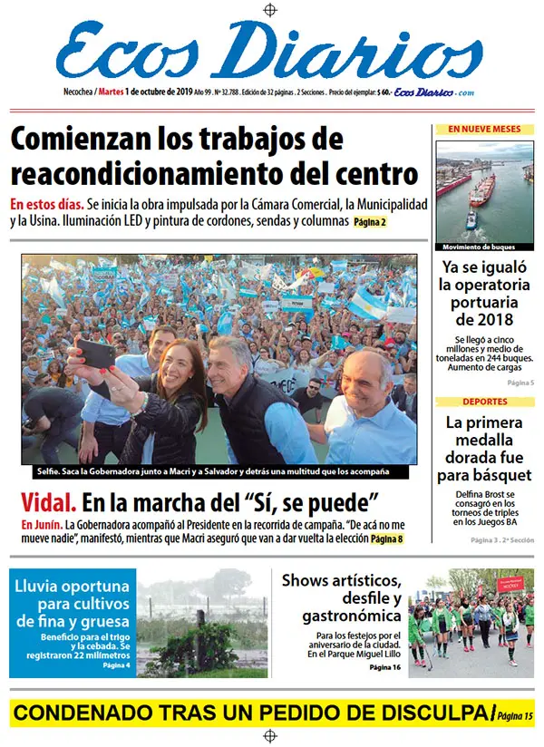 Tapa del 1 de octubre de 2019