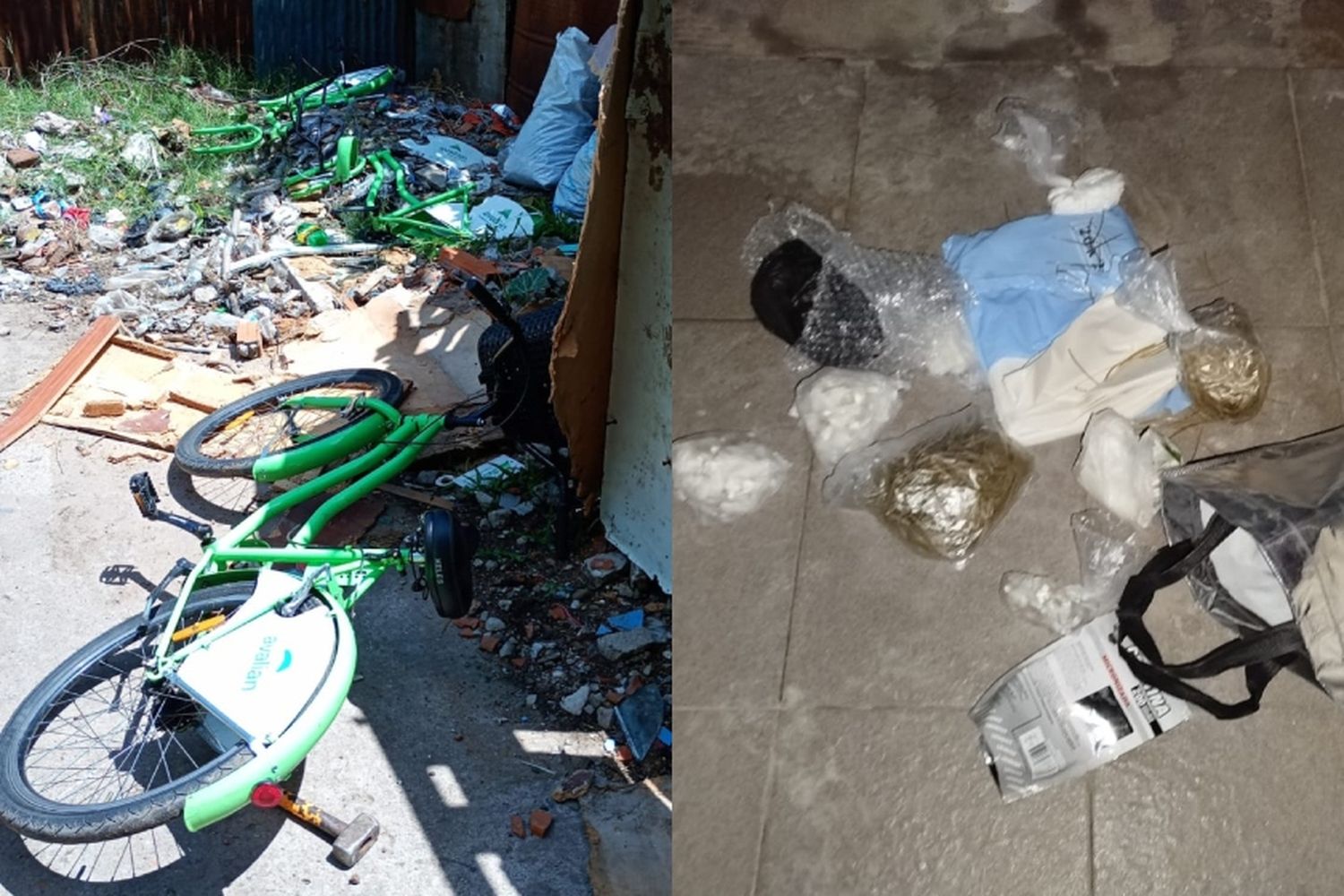 Encontraron bicicletas municipales robadas y drogas en un asentamiento de zona oeste