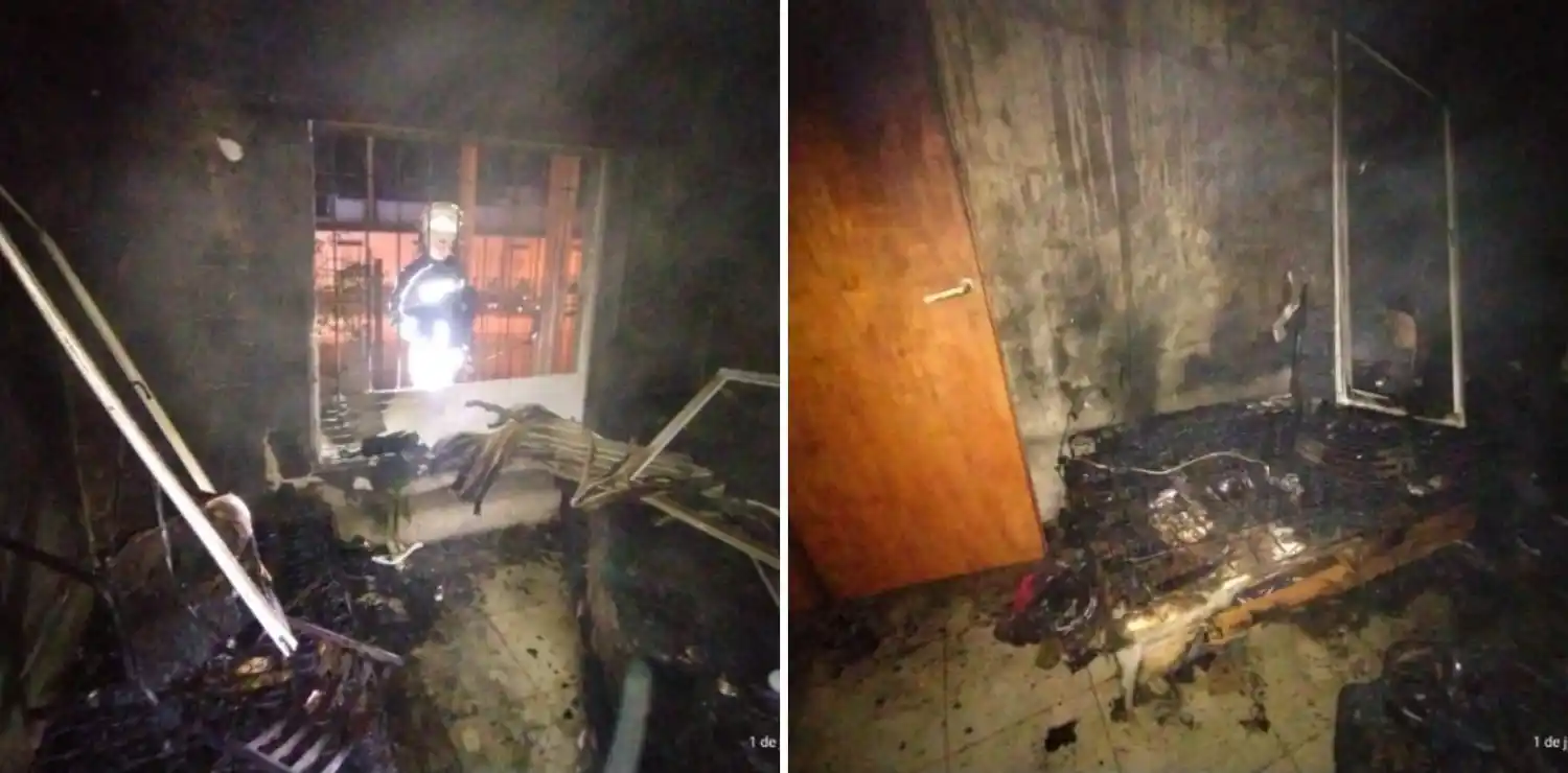 Las llamas consumieron todo lo que se encontraba en la habitación.