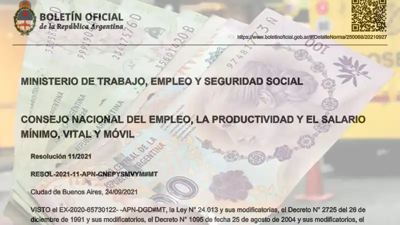 Oficializaron la suba escalonada del salario mínimo hasta febrero de 2022