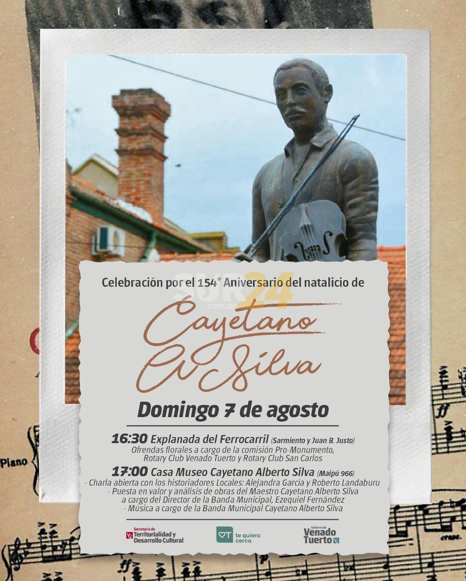 El municipio invita a celebrar el 154° aniversario del natalicio de Cayetano Alberto Silva 