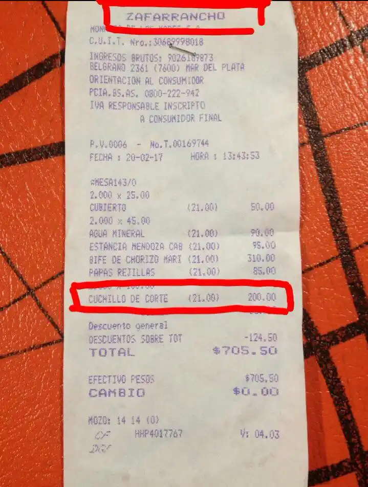 Mar del Plata: Le quisieron cobrar 200 pesos por un "cuchillo de corte"