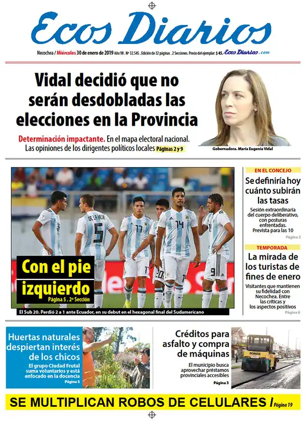 Tapa del 30 de enero de 2019