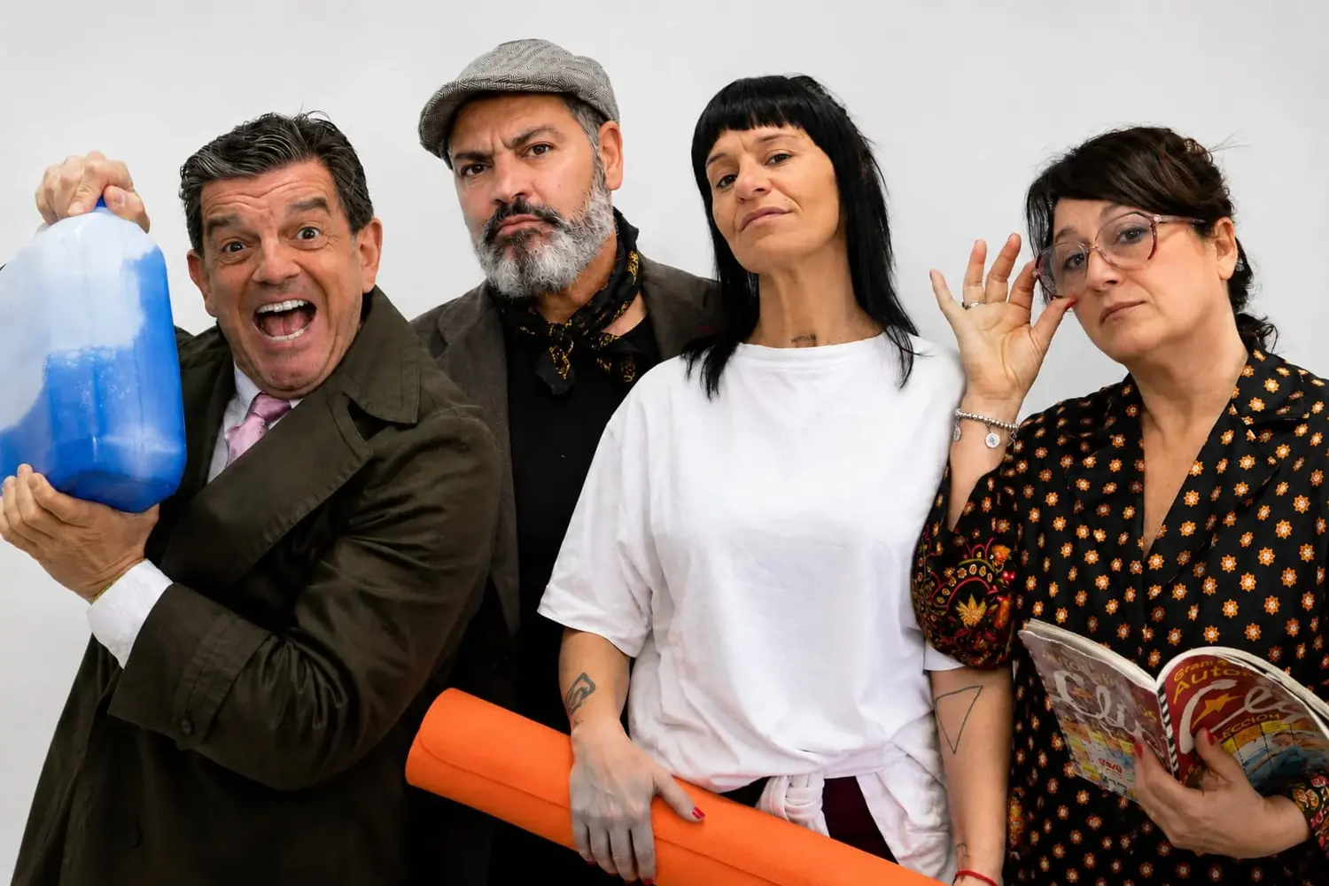 Estreno. Parte del elenco de “Voy a matar a Cristina”, la comedia de humor negro que aborda los vínculos familiares y la salud mental