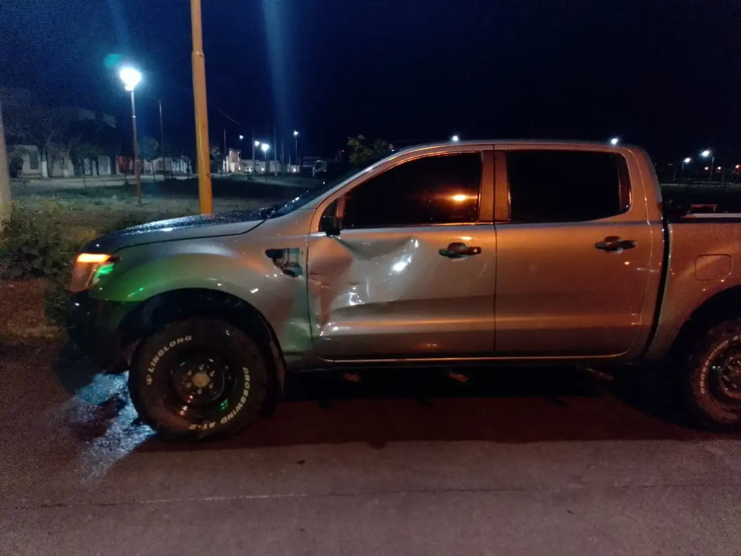 La camioneta involucrada en el accidente.