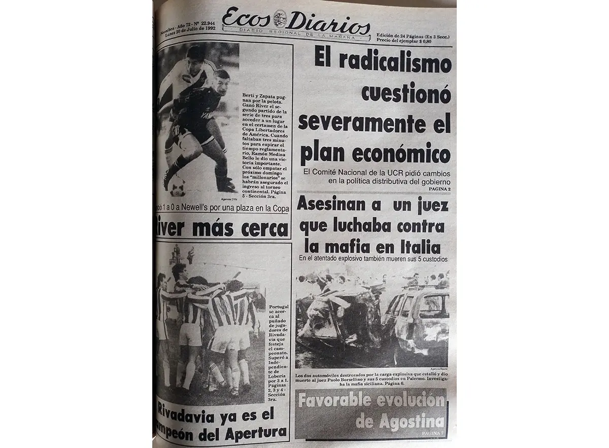 Lunes 20 de Julio de 1992