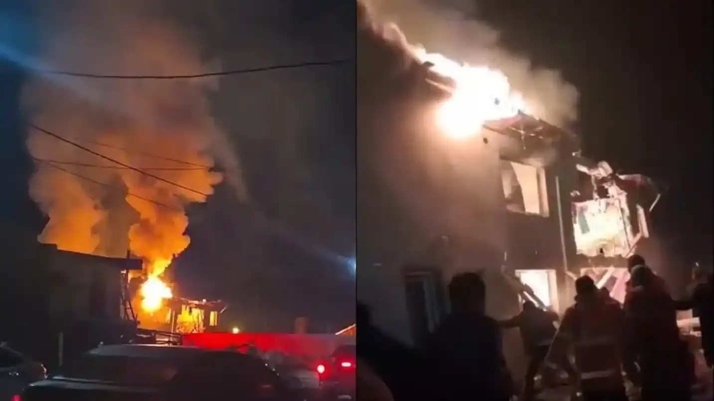 Conmoción en Santa Cruz: una explosión provocó un terrible incendio en una casa y dejó al menos dos muertos. (Video: X/@AGENCIAAUSTRAL - Fotos: captura de video de X/@munoznotired).