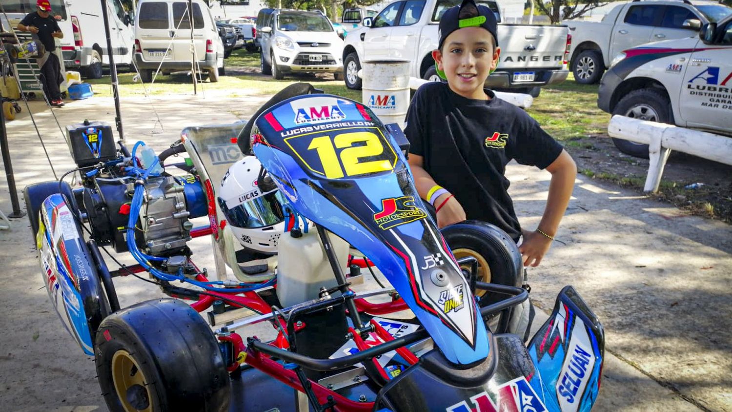 Lucas, el hijo de Diego Verriello que se destaca en karting