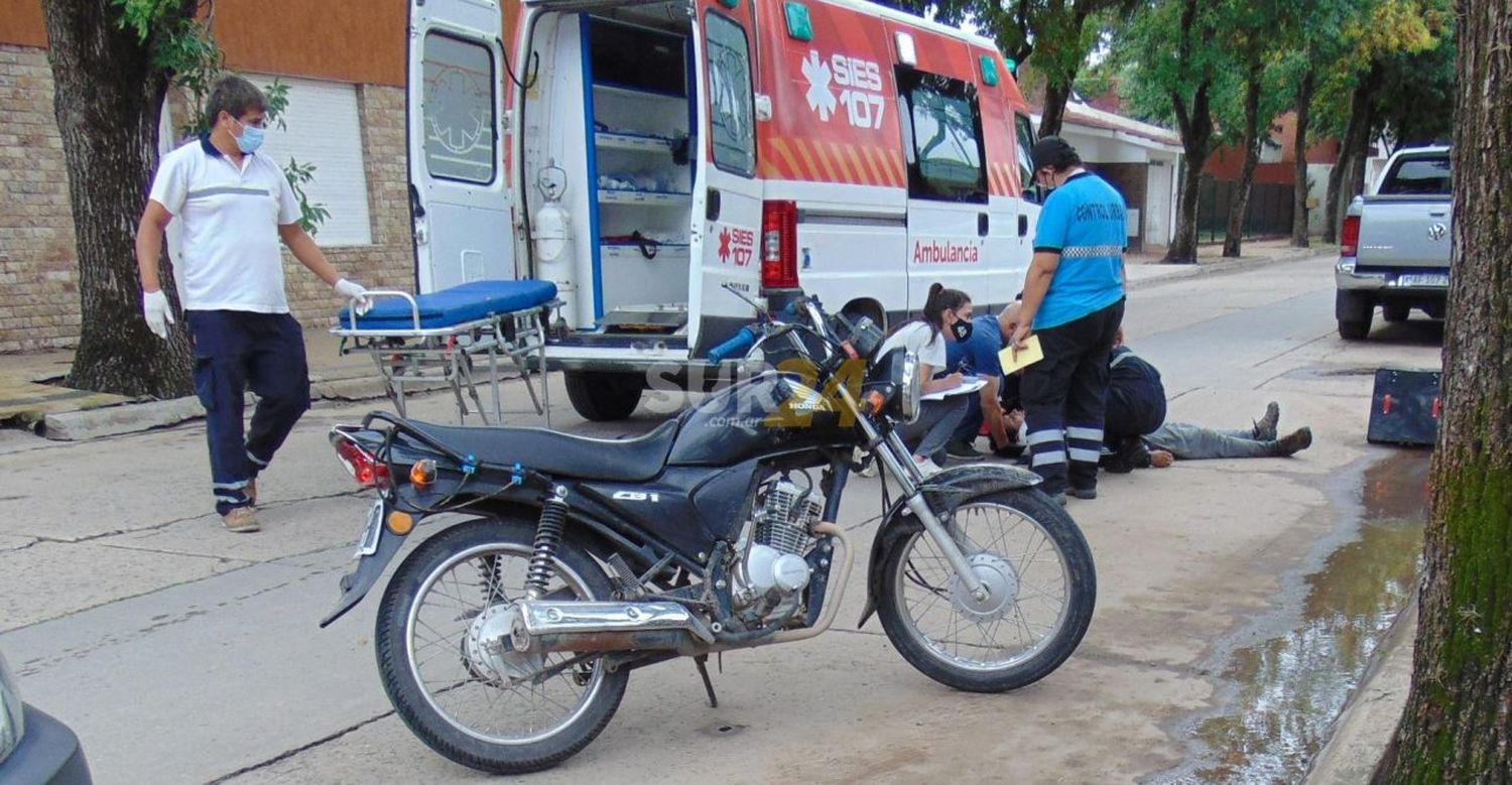 Venado Tuerto: cadete lesionado al colisionar con un auto