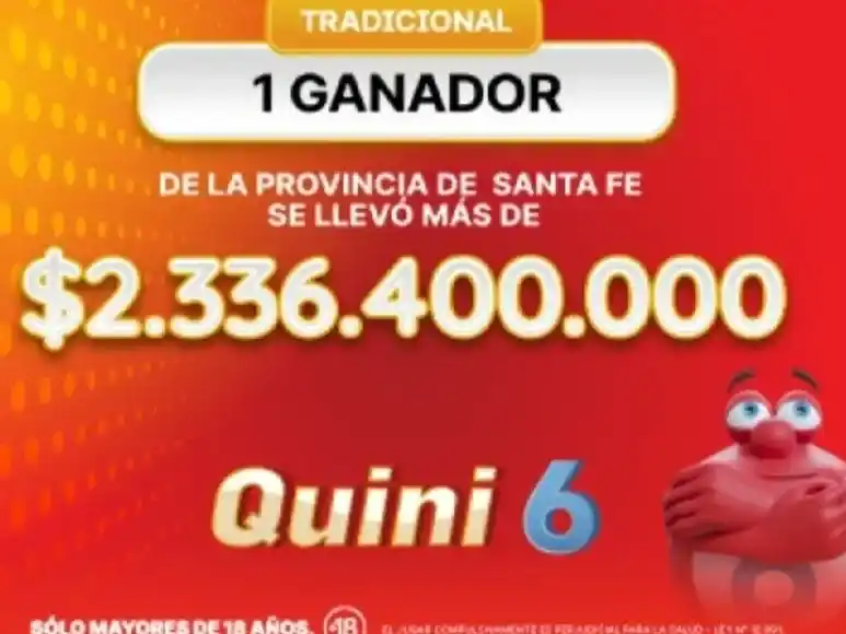 Un apostador de Casilda ganó más de $2.336 millones en el Quini 6