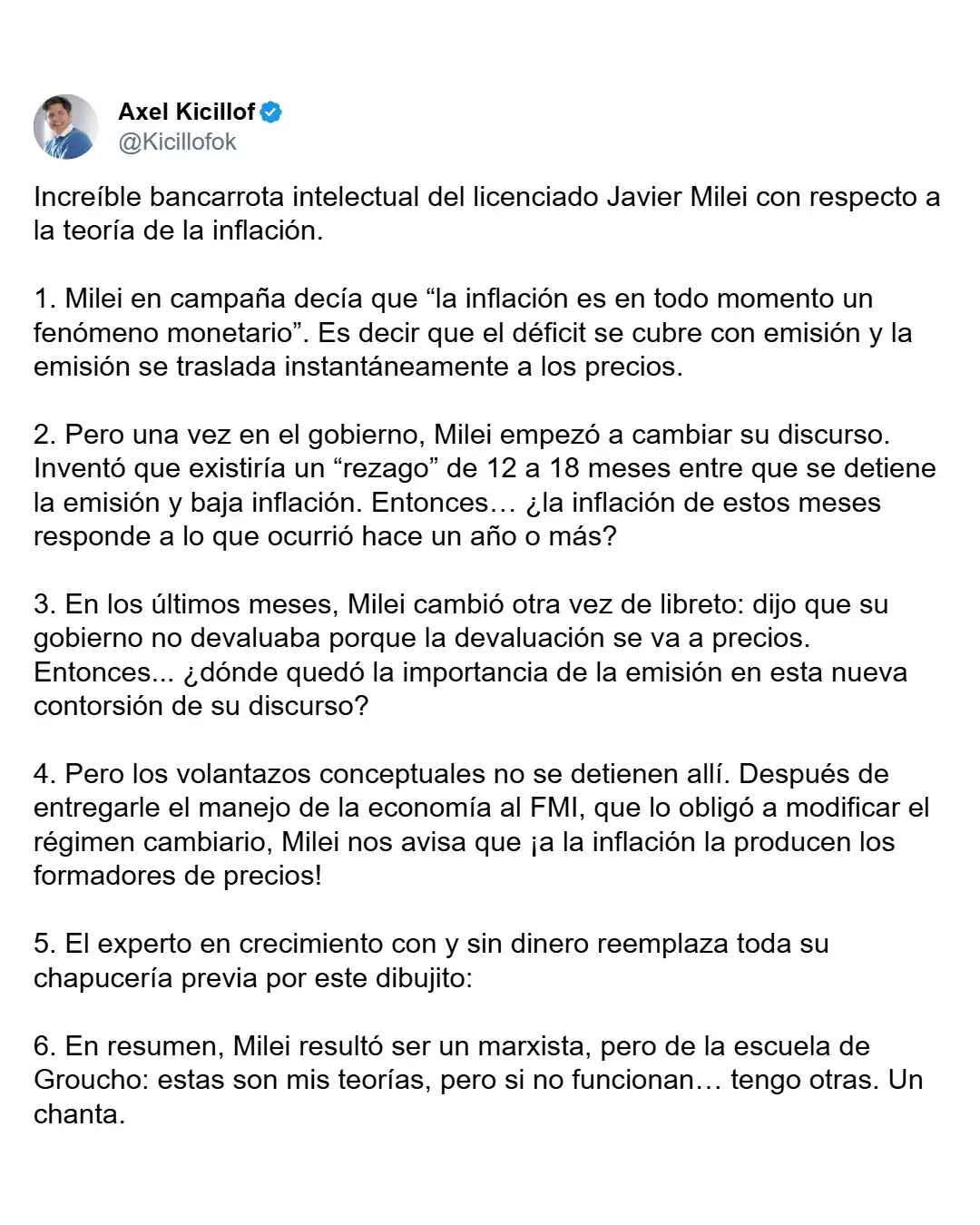 Kicillof crítica Milei - 2