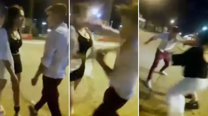 Salvaje: golpeó brutalmente a una chica a la salida de un boliche