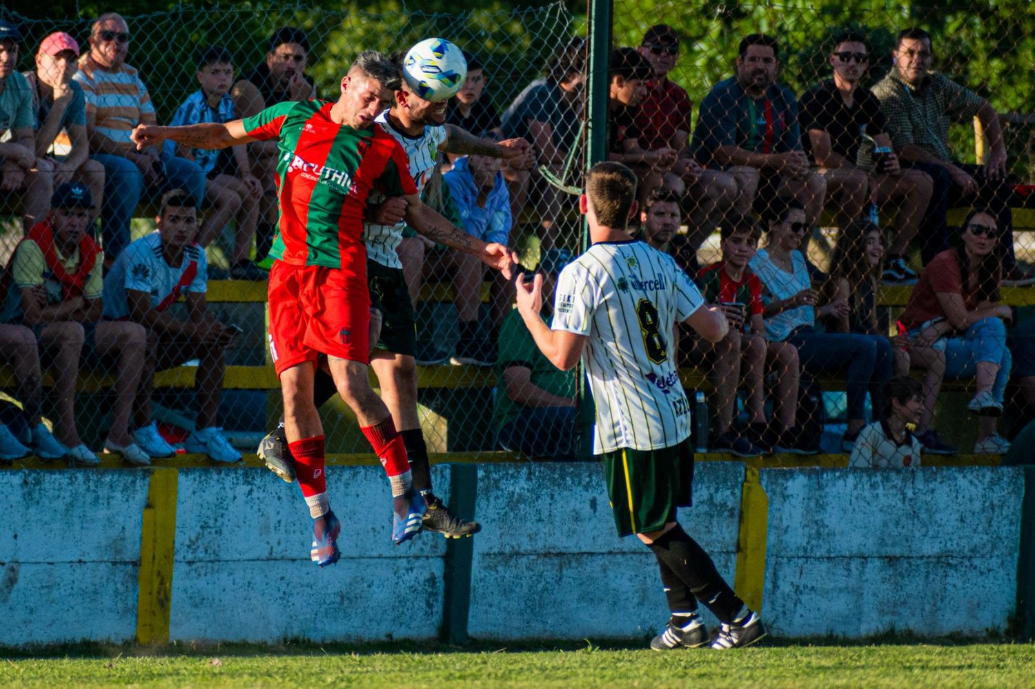 FOTO NICOLÁS MURCIA/DIARIO EL TIEMPO Lajos intenta imponerse en el juego aéreo.