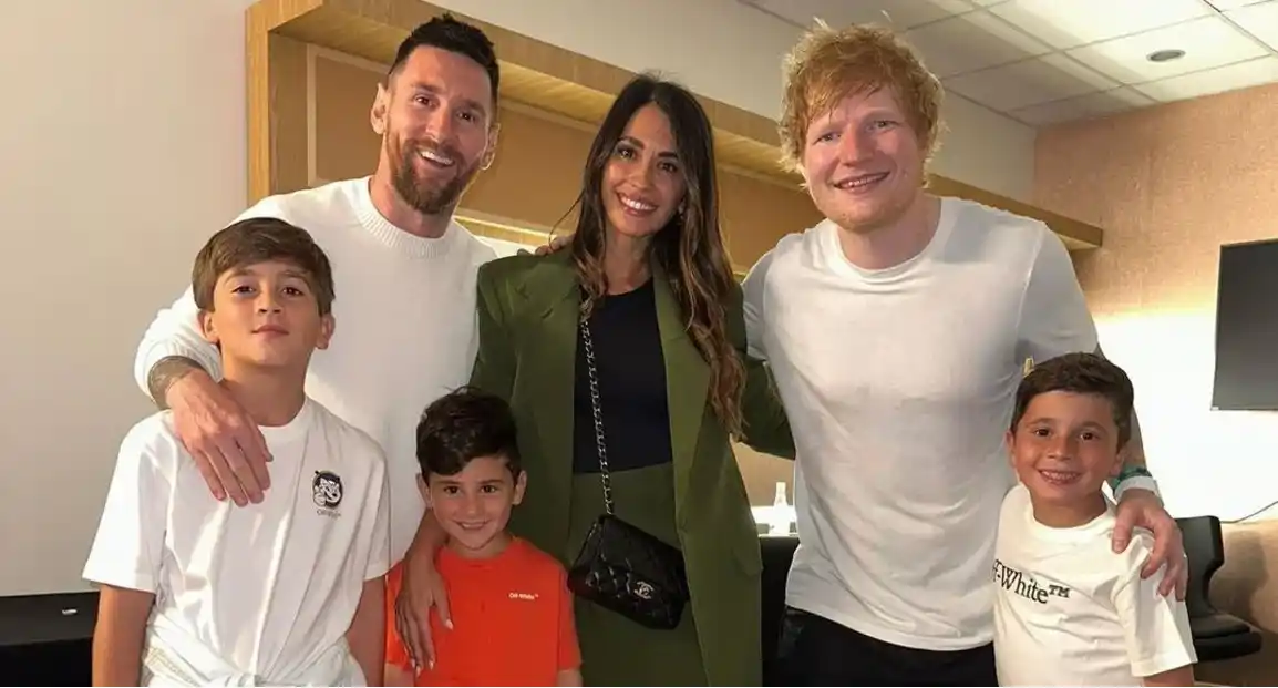La historia detrás de la foto de los de Messi con Ed Sheeran