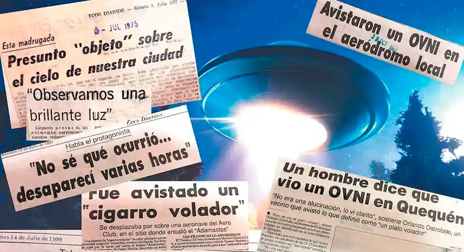 Títulos impactantes. Hubo en Ecos Diarios sobre las apariciones de OVNIS