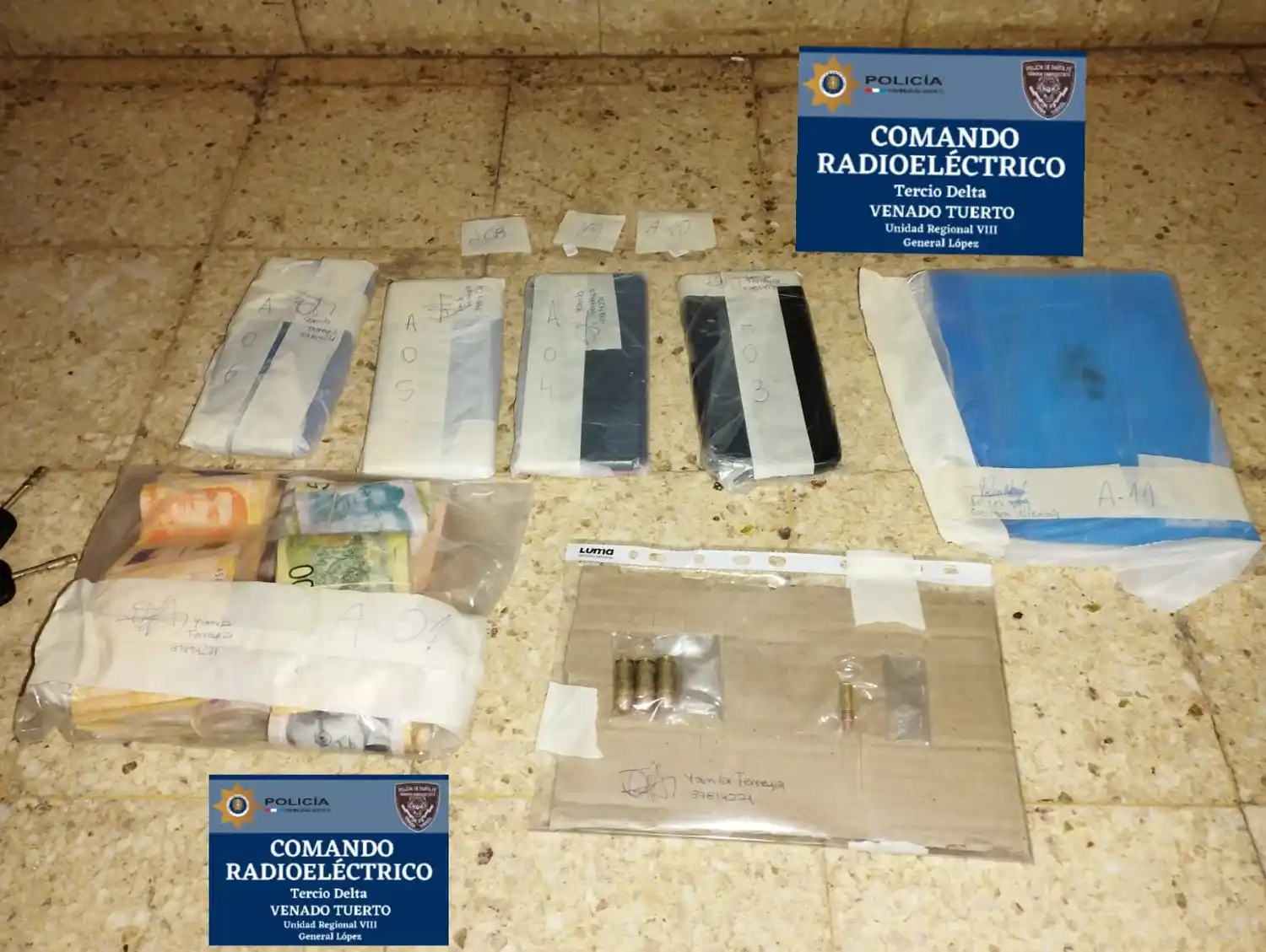 Parte de lo secuestrado. Crédito: Relaciones Policiales.