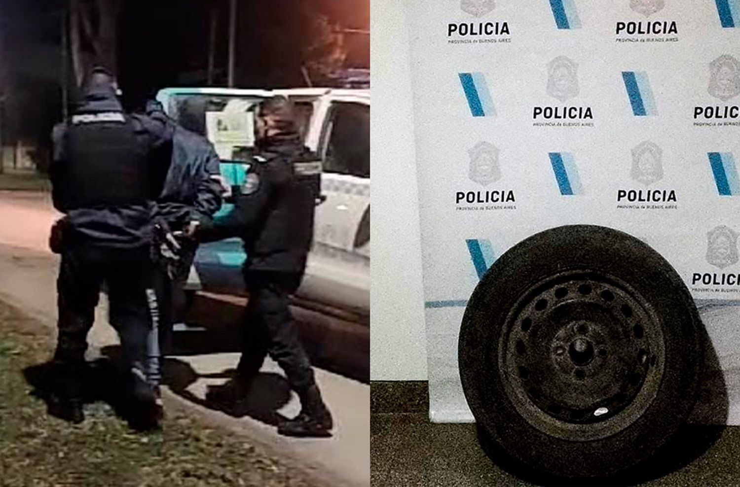 Hombre con antecedentes rompió un auto para robar la rueda de auxilio