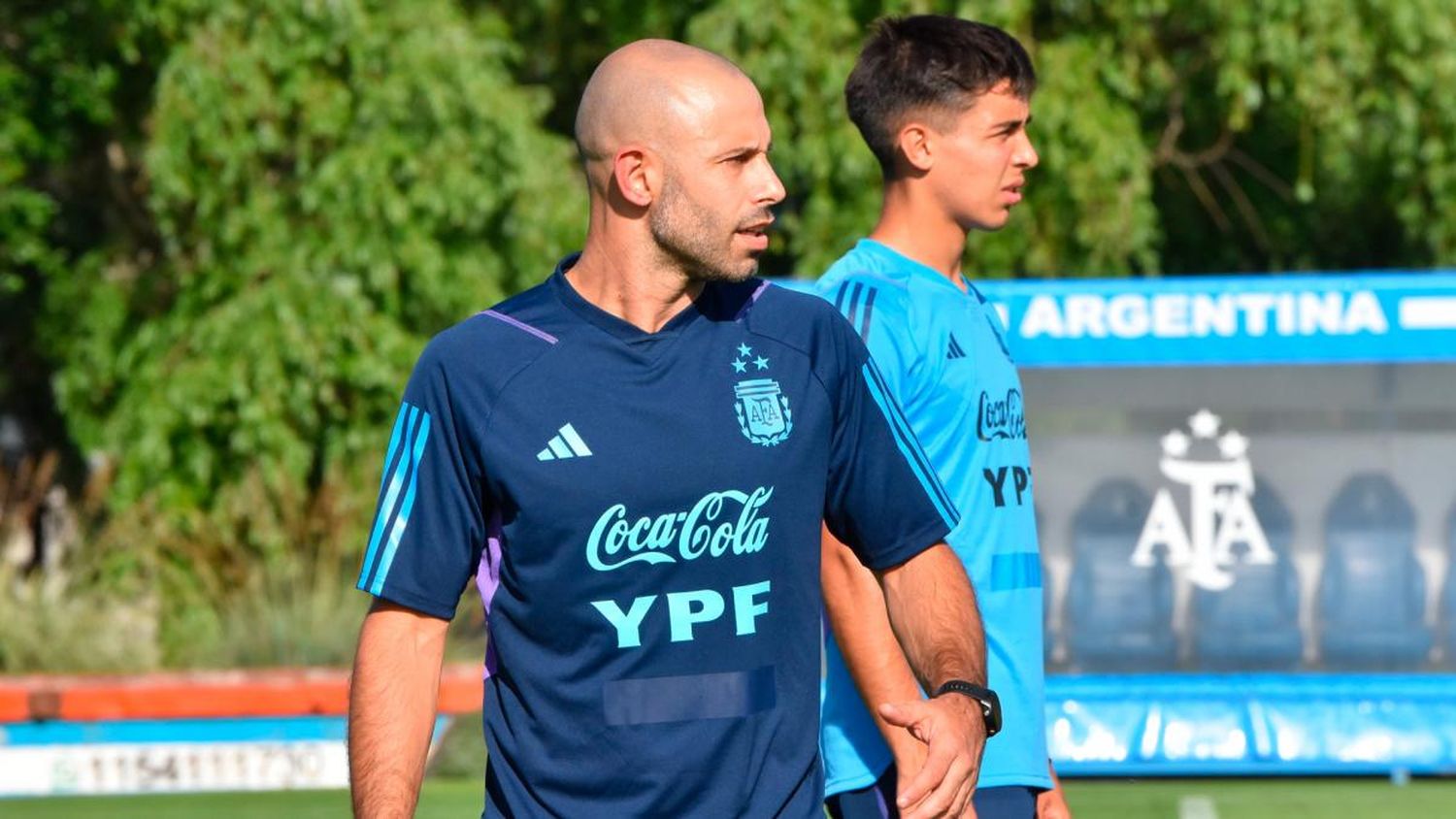 Mascherano en el entrenamiento del seleccionado Sub 23.