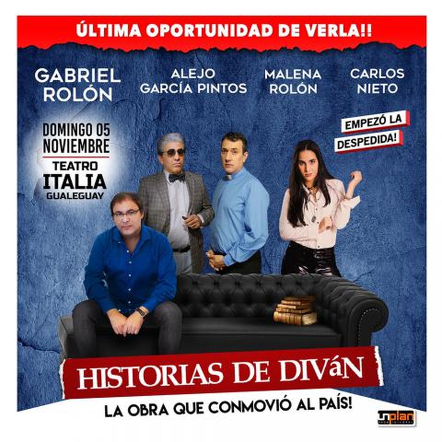 “Historias de diván” se presenta este domingo en el Teatro Italia