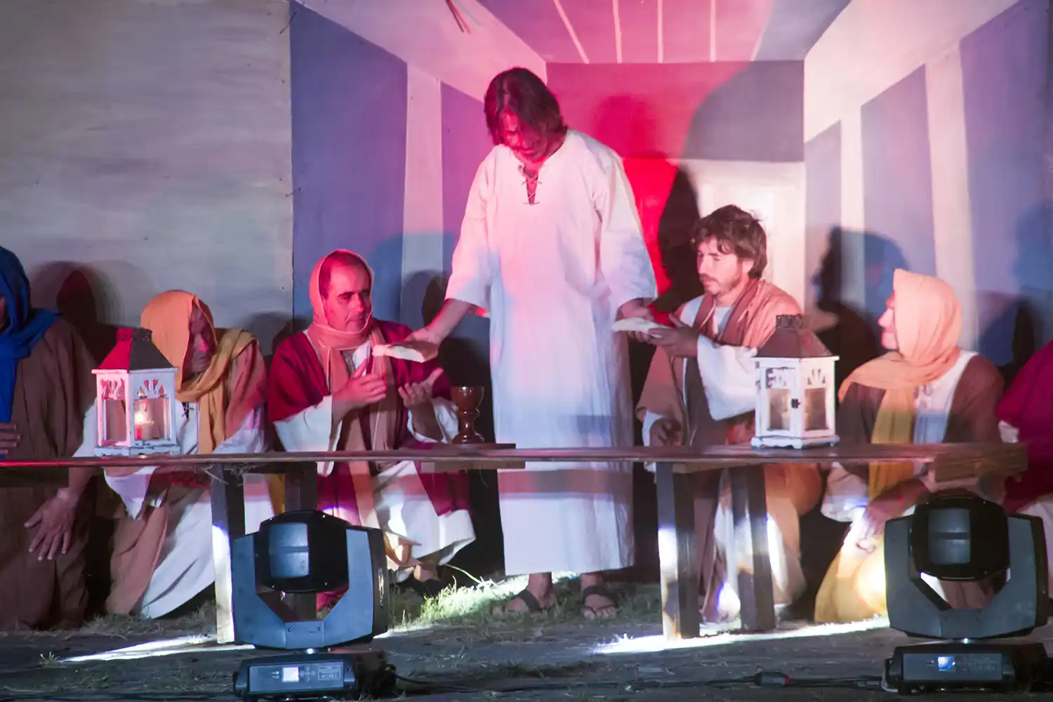 La última cena. Representada en la Pasión Viviente