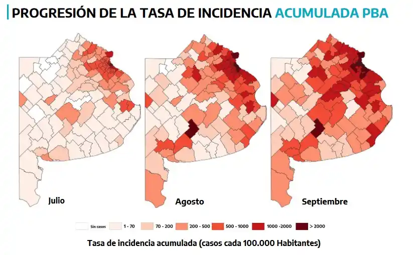 El interior bonaerense duplicó los casos de coronavirus en tres semanas