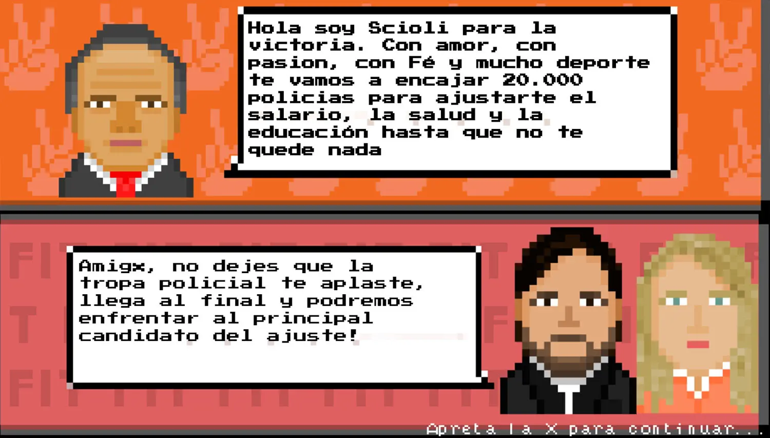 El videojuego en donde Del Caño combate a Scioli, Massa y Macri