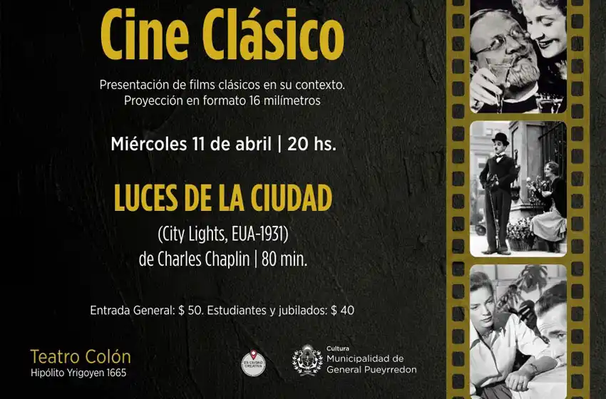 Se proyectará “Luces de la Ciudad”, de Charles Chaplin