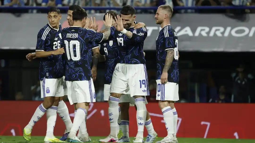 Argentina en su último amistoso en el país.
Foto: Agencia NA (@Argentina)