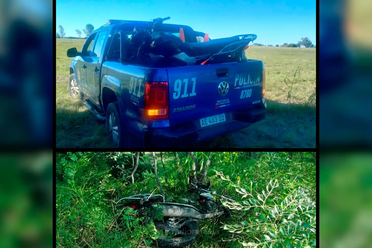 Recuperaron entre pastizales de la Autovía Nacional 19 una moto robada en la ciudad de Santa Fe