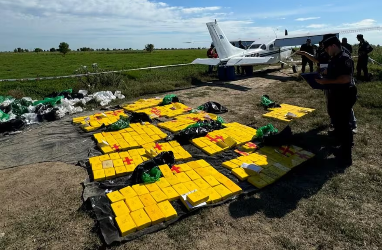 Trasladaban 350 kilos de cocaína en una avioneta y debieron aterrizar de emergencia en un campo de Entre Ríos