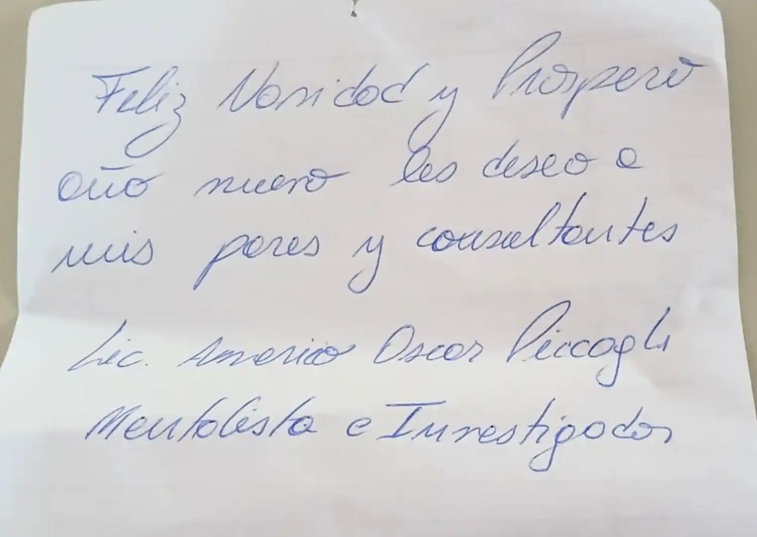 El saludo de Navidad y Fin de Año del mentalista Américo Oscar Piccagli