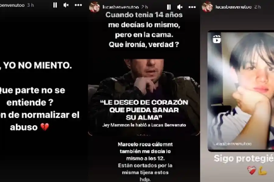 La respuesta de Lucas Benvenutto a Jey Mammon a través de Instagram