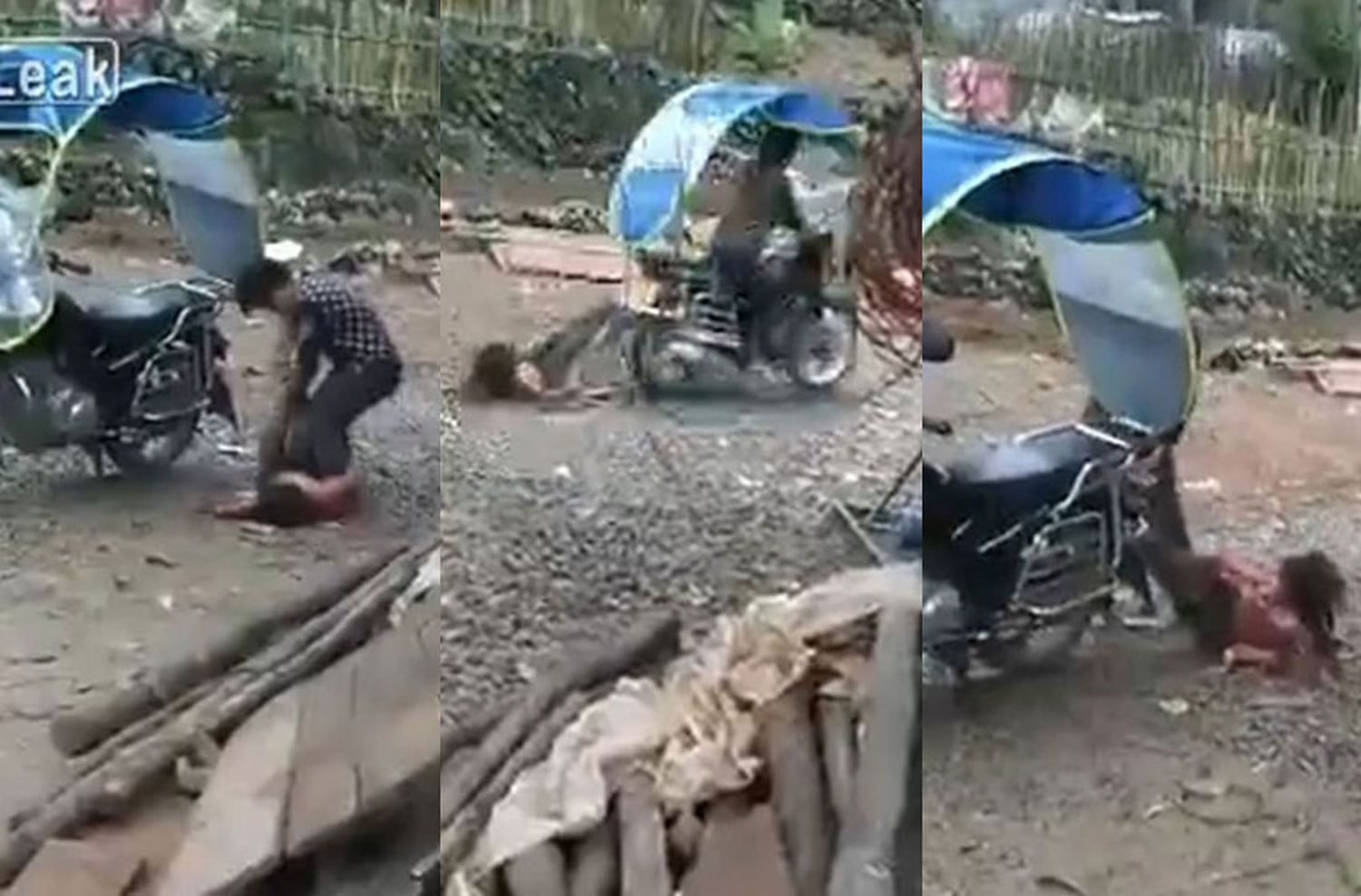 China: Un padre arrastró a su hija de 10 años atada a una moto