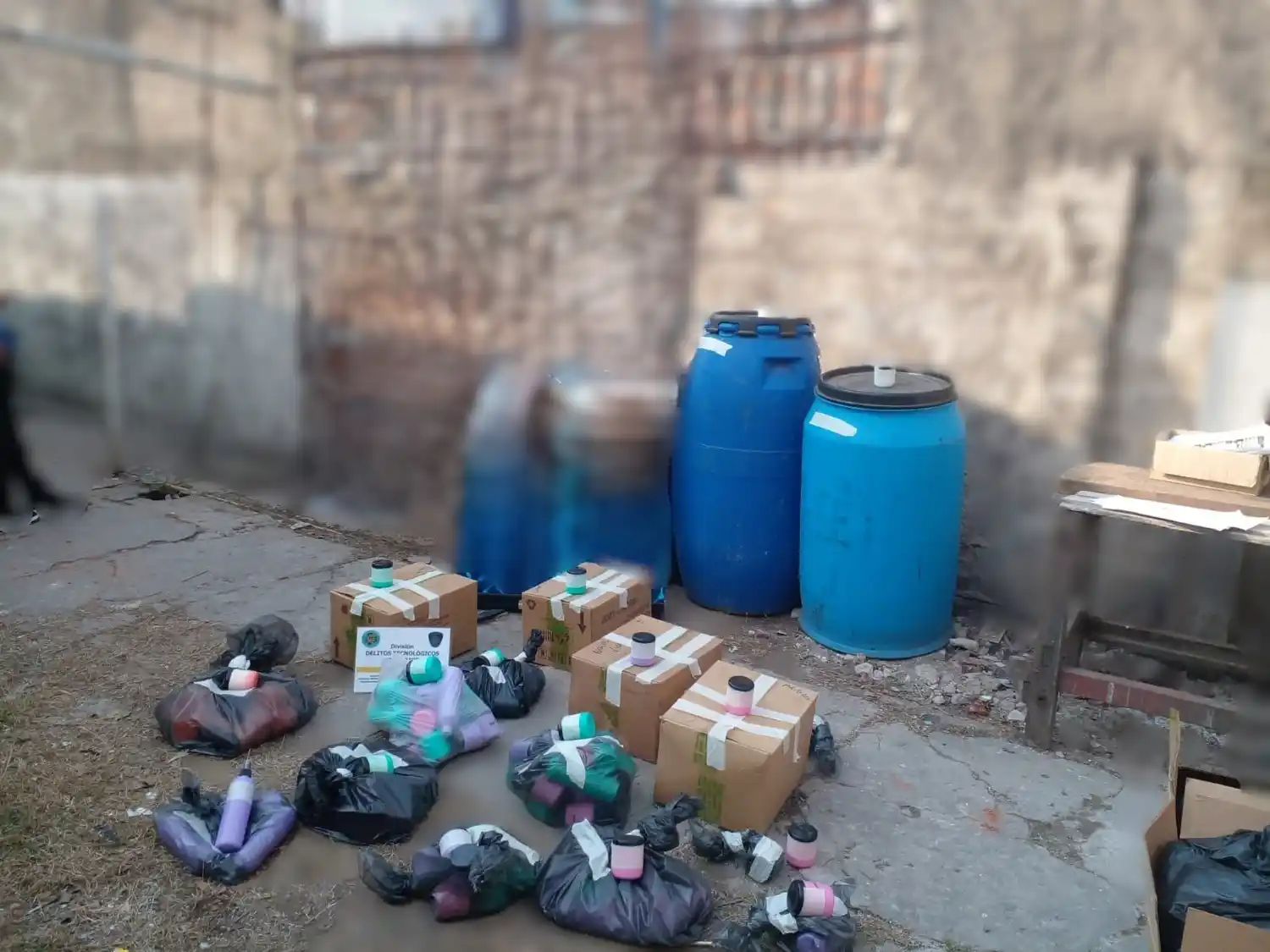 Parte de los productos incautados.