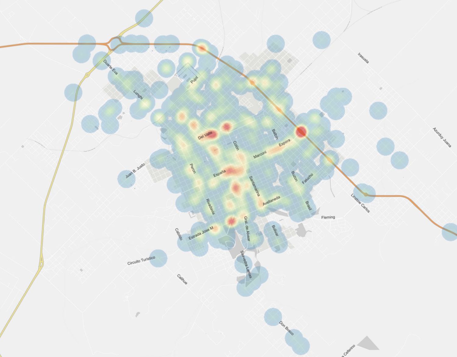 mapa de calor accidentes