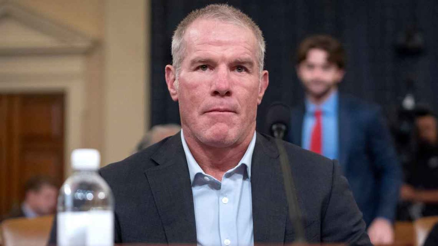 Former NFL quarterback Brett Favre appears before the House Committee on Ways and Means on Capitol Hill on Tuesday