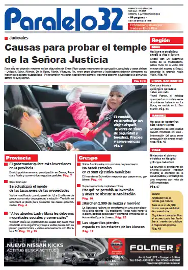 Tapa de este sábado de Paralelo 32 edición Crespo