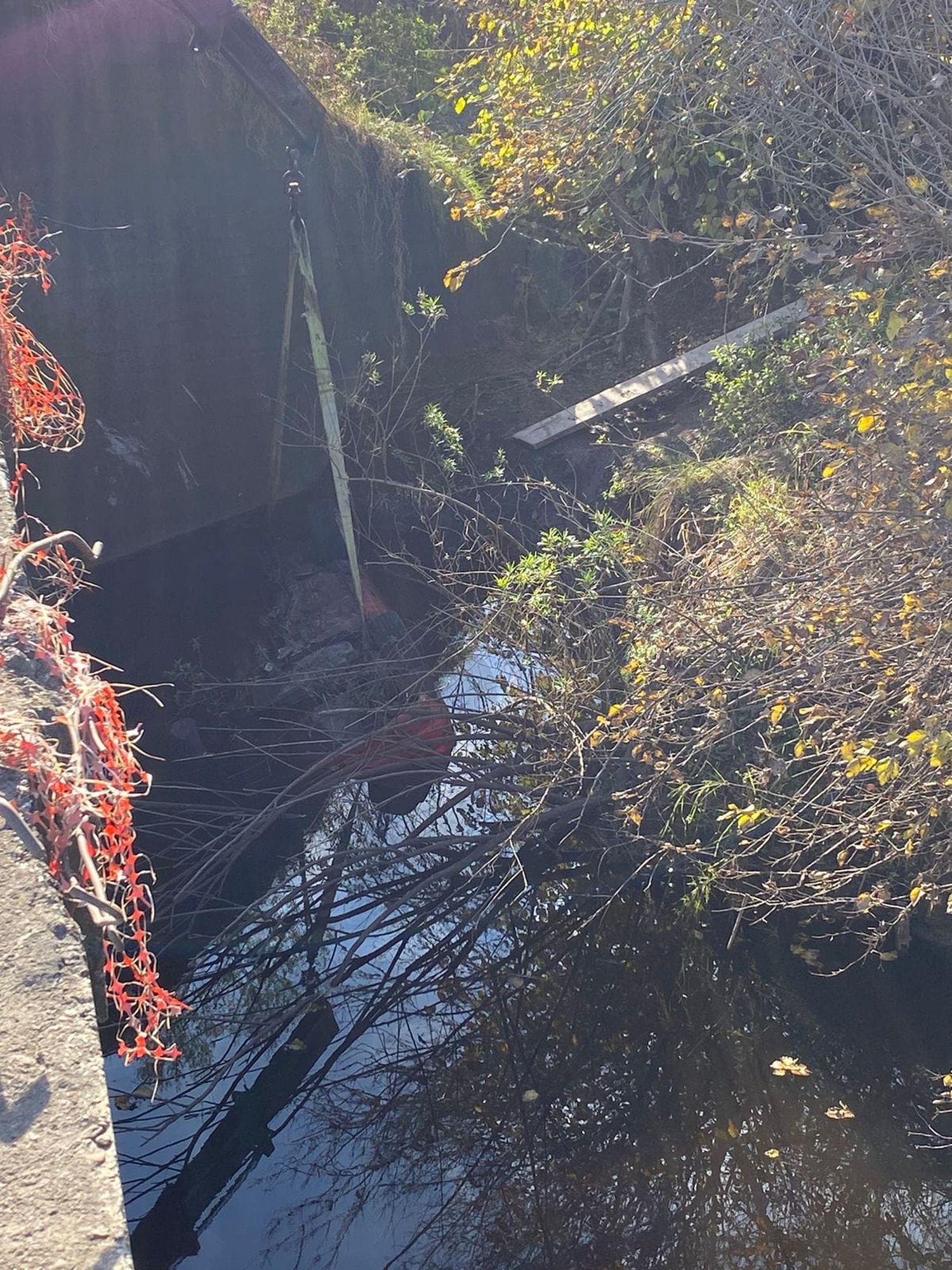 Encuentran vehículo volcado bajo un puente con su ocupante sin vida