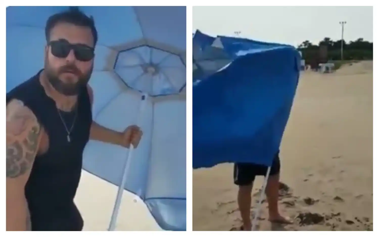 Viajó de vacaciones a Necochea, lo estafaron con una sombrilla y grabó un insólito video