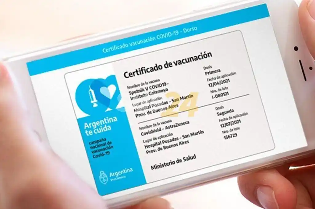 La credencial digital Mi Argentina será el documento oficial de vacunación para presentar en el exterior