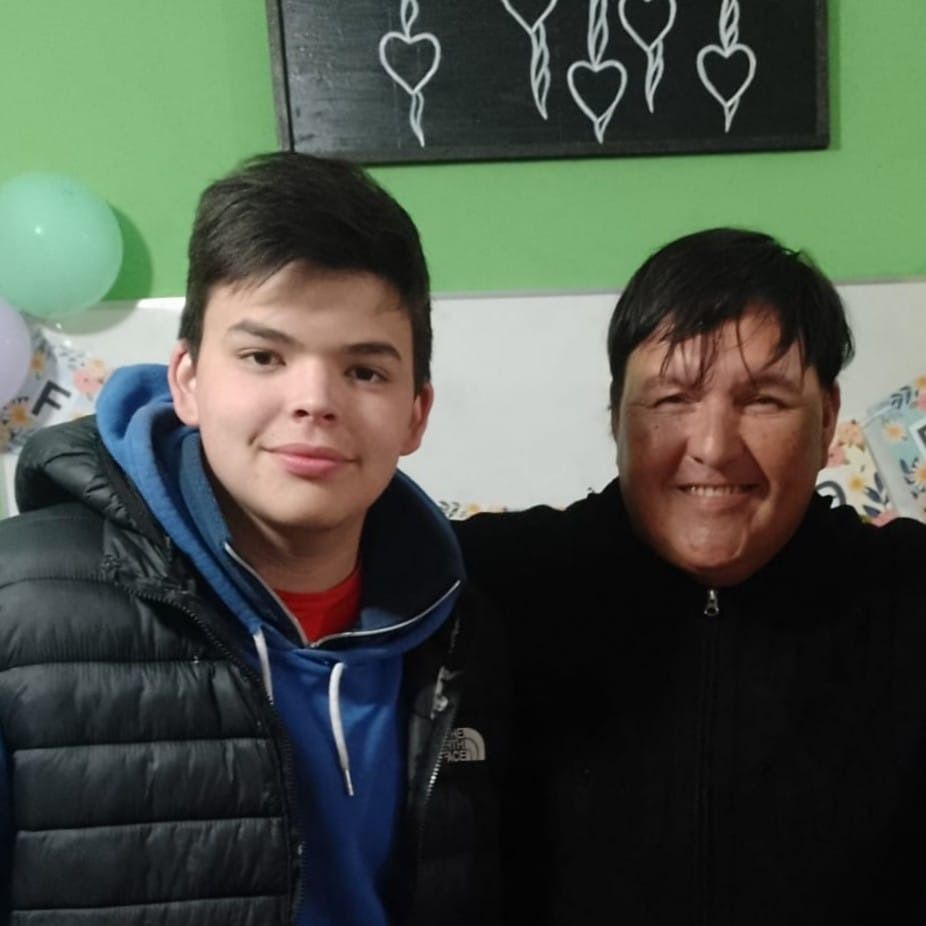 Felipe junto a su profesor Daniel Rodríguez.