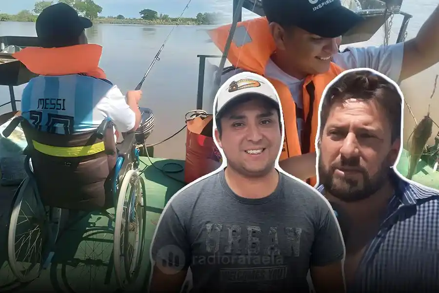 Una pasión común: dos fanáticos de la pesca sorprendieron a Jeremías para reencontrarlo con el deporte
