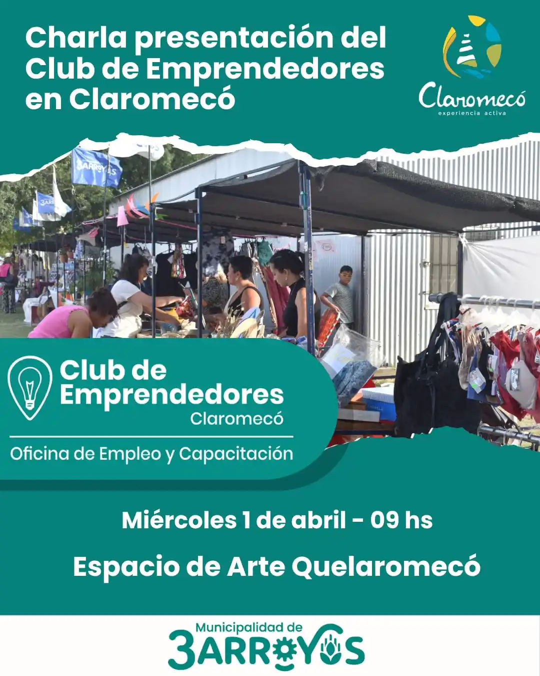 flyer emprendedores Claromecó