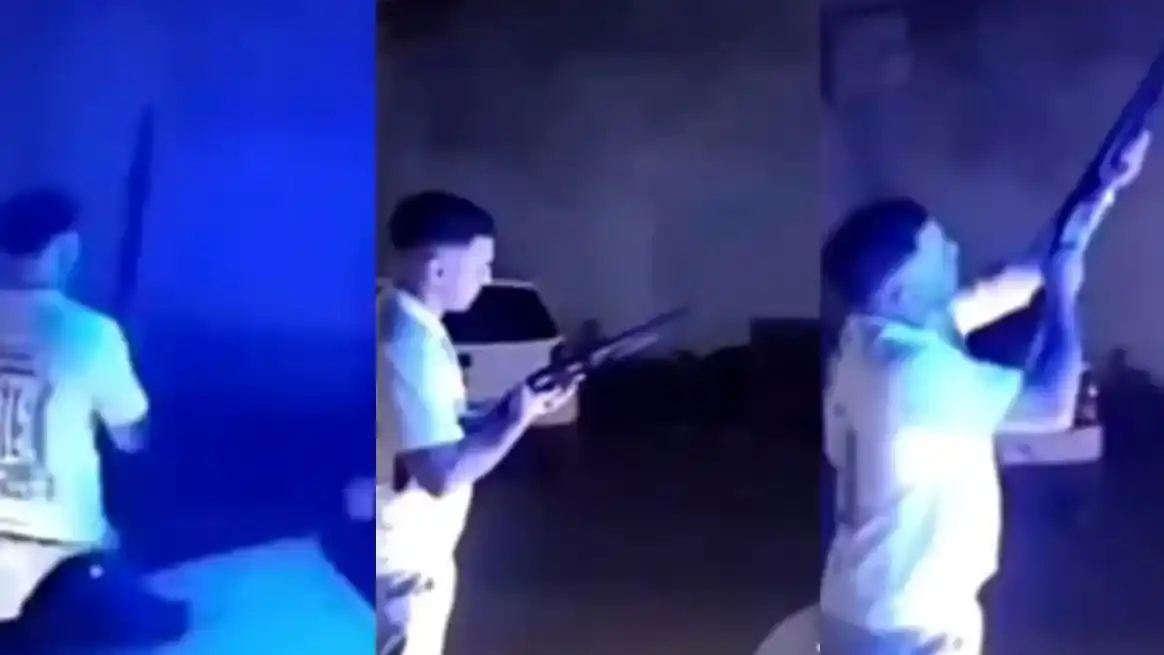 El agente, de 22 años, compartió las imágenes en sus redes sociales.