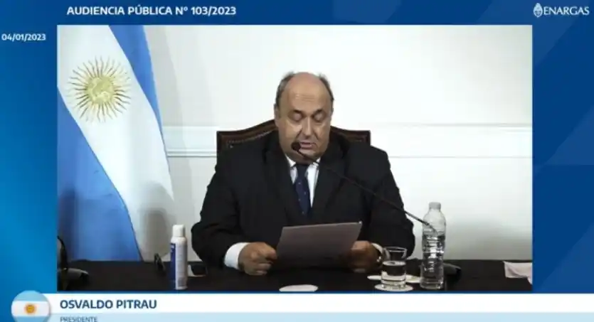 Osvaldo Pitrau, interventor de Enargas, estuvo al frente de la Audiencia Pública virtual.