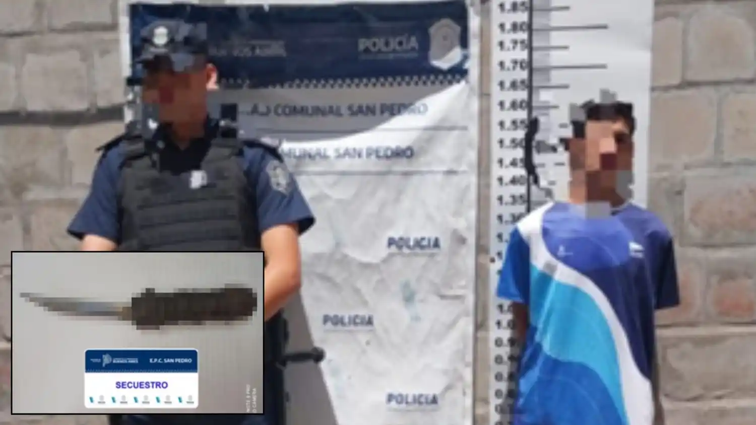 El joven fue detenido por causar disturbios. Poseía una faca entre sus ropas.