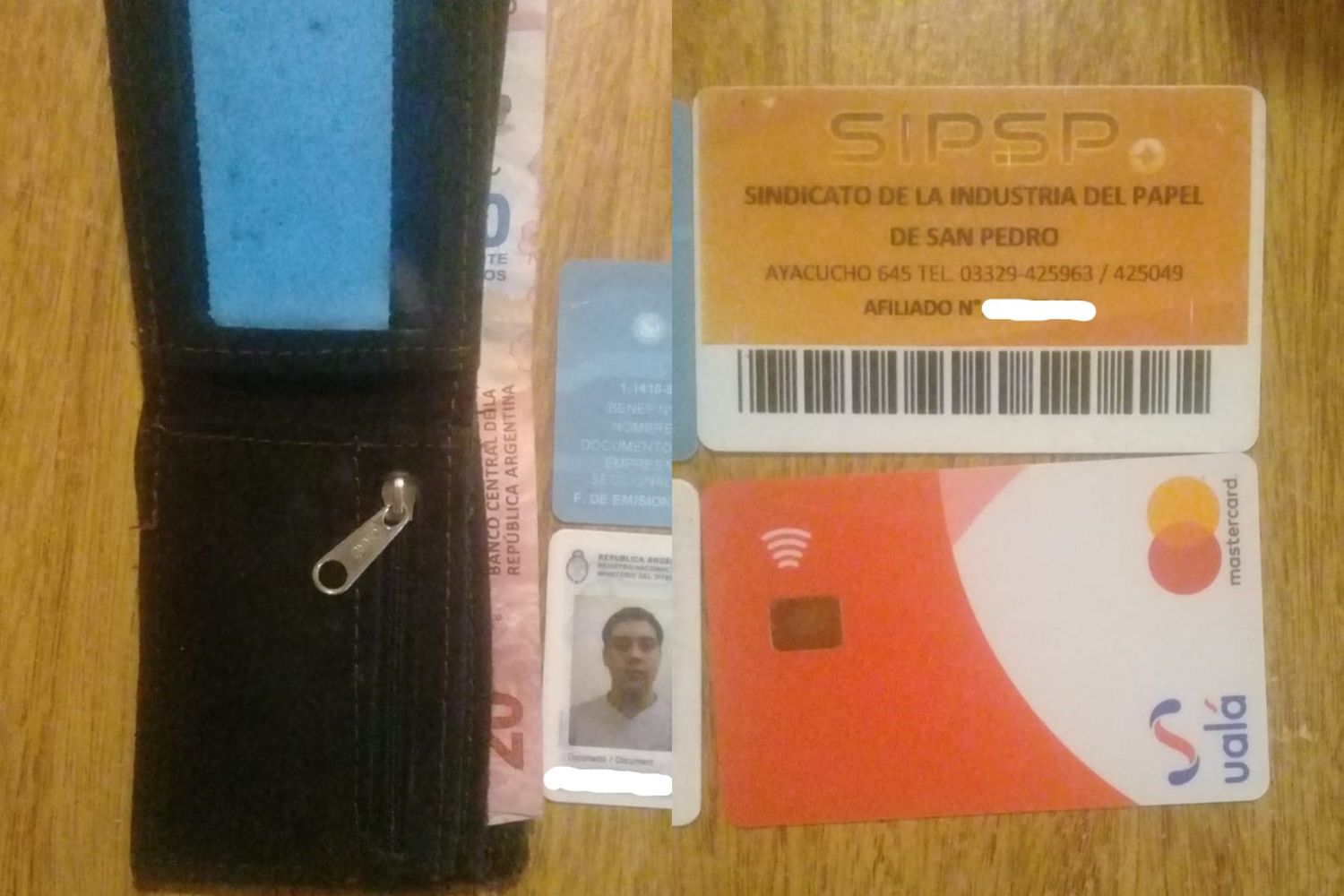 Billetera con documentación encontrada